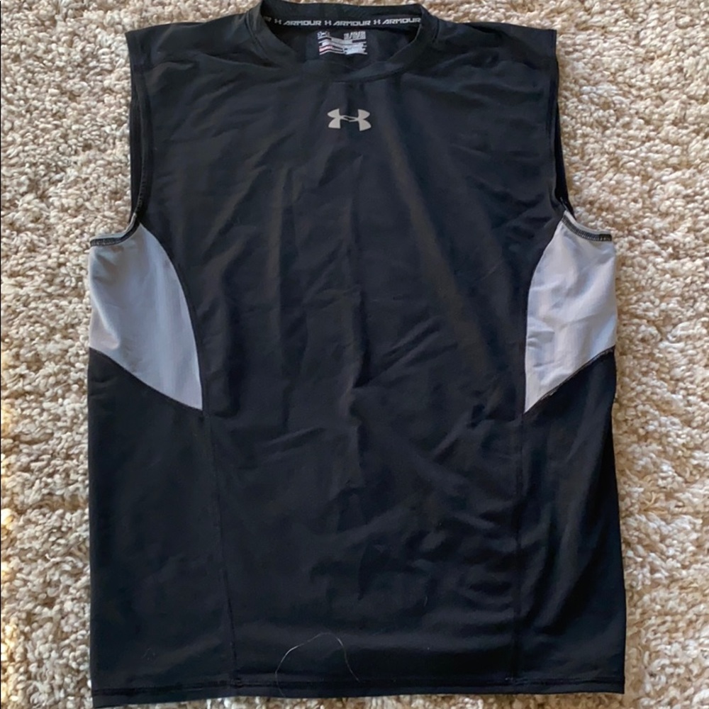 Under Armour sleeveless black compression shirt